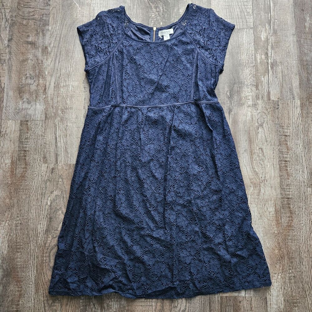 Motherhood Maternity Navy Stretch Lace Dress